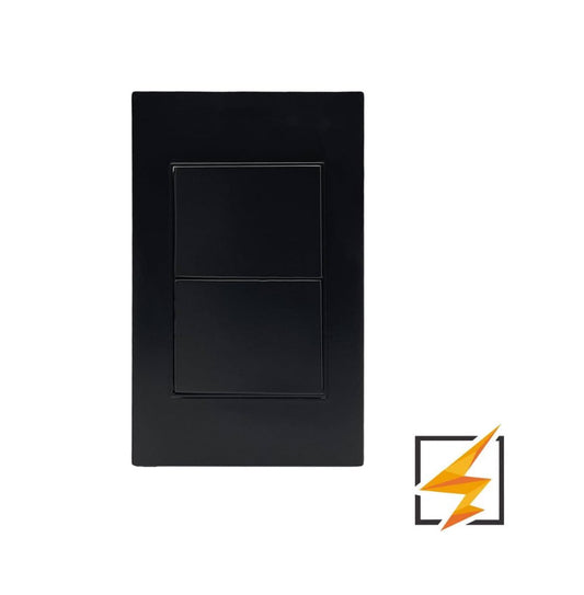 PLACA NEGRA 1 APAGADOR DE 2 INTERRUPTORES 3 VÍAS APL 302