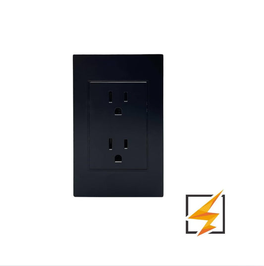 PLACA NEGRA CON CONTACTO DOBLE APL-304