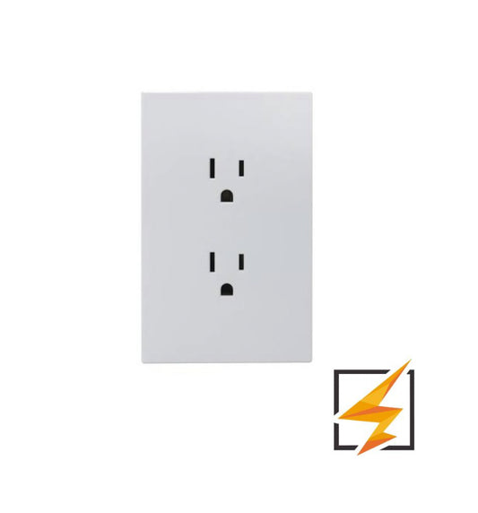 PLACA LUXURY CON CONTACTO DOBLE COLOR BLANCO APL-704