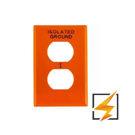 PLACA RECEPTÁCULO DUPLEX TIERRA AISLADA NARANJA IGPJ8 WDIGPJ8