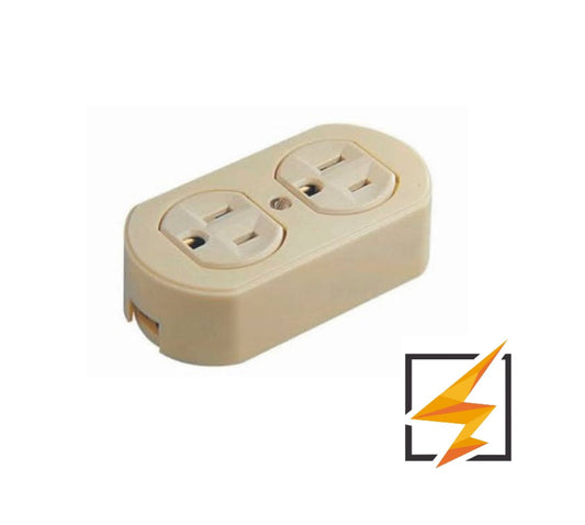 CONTACTO DUPLEX ATERRIZADO MARFIL 2 POLOS MAS TIERRA WD0198