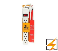 BARRA MULTICONTACTO DE 6 TOMAS CON SUPRESOR DE PICOS SANELEC