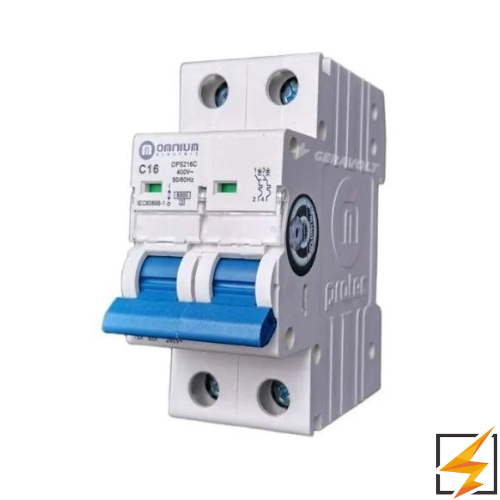 IINTERRUPTOR TERMOMAGNETICO RIEL 2 POLOS OMNIUM