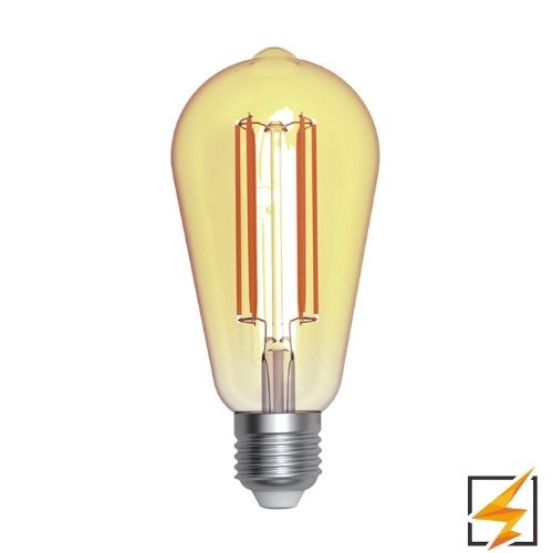 LAMPARA LED BULBO DE FILAMENTO E26 4W ST64 AMBAR ALA-022