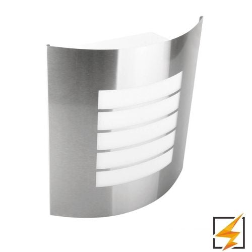Luminaria Pared Pantalla Acero Inox. Rejilla Opalina Exterior Base E26
