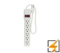 BARRA MULTICONTACTO DE 6 TOMAS CON SUPRESOR DE PICOS SANELEC