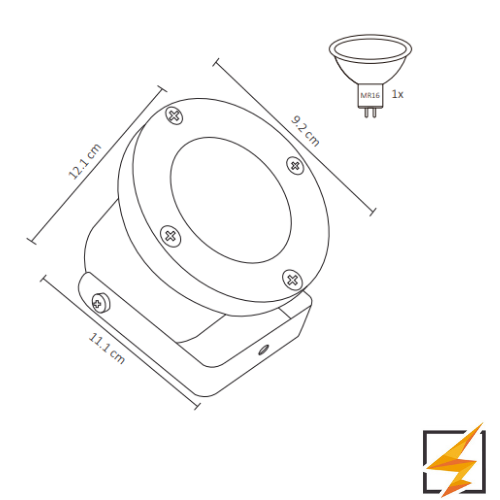 Luminaria de Jardín Sobreponer Exterior ADE-301
