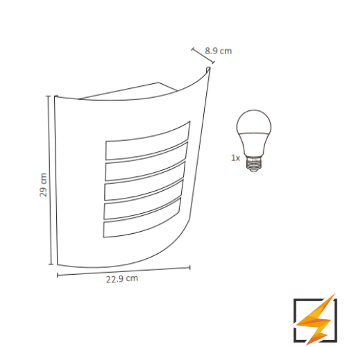 Luminaria Pared Pantalla Acero Inox. Rejilla Opalina Exterior Base E26