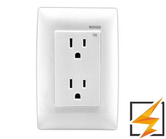 CONTACTO DUPLEX + TIERRA CON PLACA ROYER 100