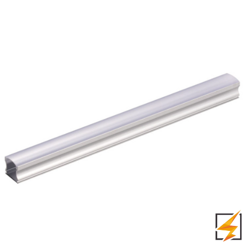 Perfil de aluminio para tira led 2Mts con cubierta PC Opalina WAC-019