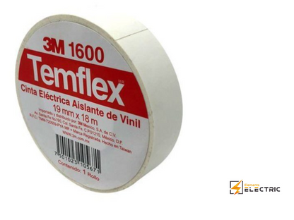 Cinta aislante eléctrica TEMFLEX 3M 1600 Negra 19x18MM