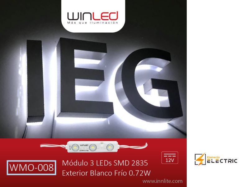 MÓDULO 3 LED SMD 2835 EXTERIOR BLANCO FRÍO