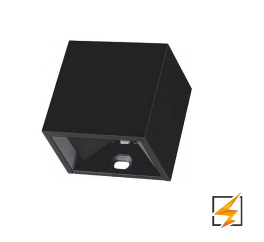 LUMINARIA LED MINI 5CM PARED CUBO DOBLE DISPARO Y ANGULO AJUSTABLE POLICARBONATO NEGRO 2W 150LM EXTERIOR IP65 BLANCO CÁLIDO 3000K WINLED WDE-012