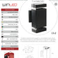 LUMINARIA PARED RECTANGULAR POLICARBONATO NEGRO DOBLE DISPARO 2XGU10 EXTERIOR IP44 WINLED WDE-014