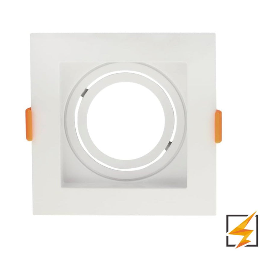 EMPOTRABLE DIRIGIBLE CUADRADO PARA SPOT SENCILLO BASE GU10 POLICARBONATO COLOR BLANCO MÁX. 50W INTERIOR IP20 WINLED WDE-101