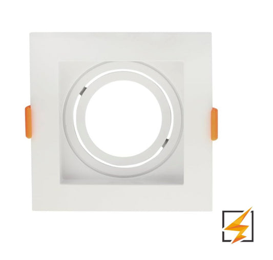 EMPOTRABLE DIRIGIBLE CUADRADO PARA SPOT SENCILLO BASE GU10 POLICARBONATO COLOR BLANCO MÁX. 50W INTERIOR IP20 WINLED WDE-101