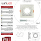 EMPOTRABLE DIRIGIBLE CUADRADO PARA SPOT SENCILLO BASE GU10 POLICARBONATO COLOR BLANCO MÁX. 50W INTERIOR IP20 WINLED WDE-101