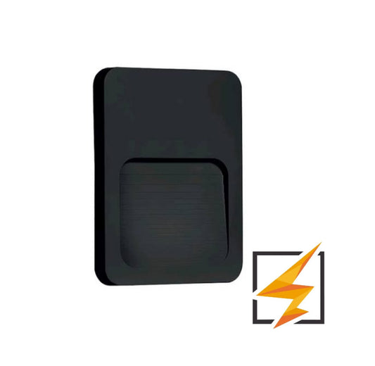 LUMINARIA LED CORTESIA NEGRA EXTERIOR IP65 3W 90-260VCA BLANCO CALIDO WINLED WDE-404