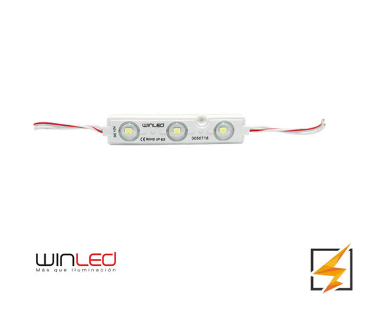MODULO 3 LEDS SMD2835 1.2W 12VCD EXTERIOR IP65 BLANCO CALIDO 3000K WINLED WMO-009