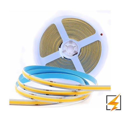 TIRA 1,600 LEDS CONTINUO COB 5M 55W 12VCD INTERIOR IP20 BLANCO CÁLIDO 3000K WINLED WTI-019