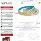 TIRA 1,600 LEDS CONTINUO COB 5M 55W 12VCD INTERIOR IP20 BLANCO CÁLIDO 3000K WINLED WTI-019