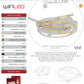 TIRA 1,600 LEDS CONTINUO COB SILICÓN FLEXIBLE 5M 55W 12VCD EXTERIOR IP67 BLANCO CÁLIDO WINLED WTI-021