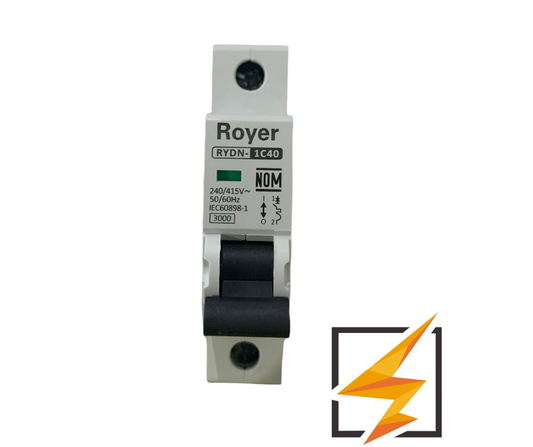 Interruptor Termomagnético riel 1 x 50 Amp. Royer