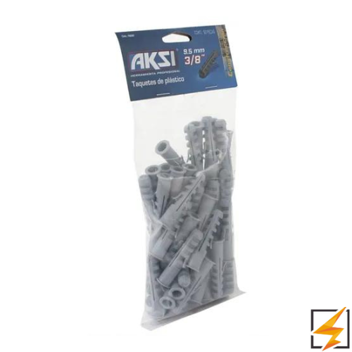Taquete Plástico 3/8 AKSI (50 piezas)